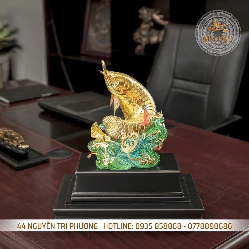 Cá chép vượt vũ môn dát vàng 24k