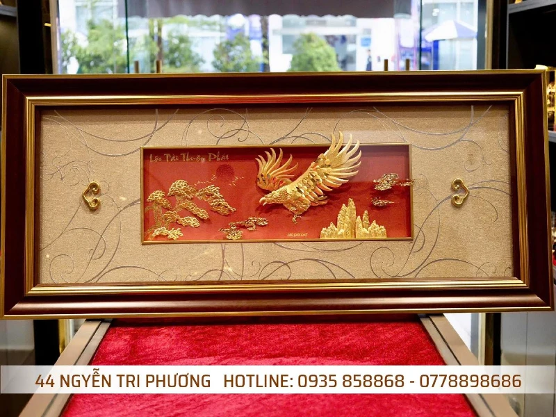 Tranh đại bàng tung cánh dát vàng 24k