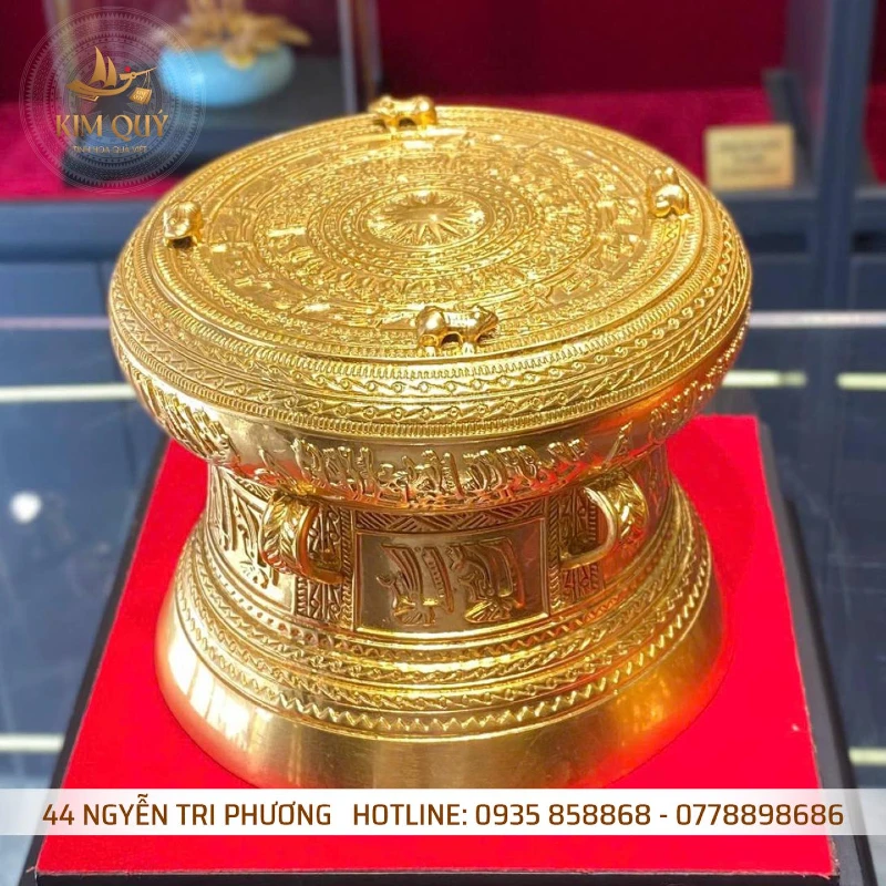 Trống đồng dát vàng 24k