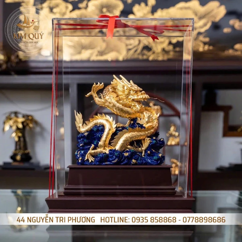 Tượng rồng phong thủy dát vàng 24k